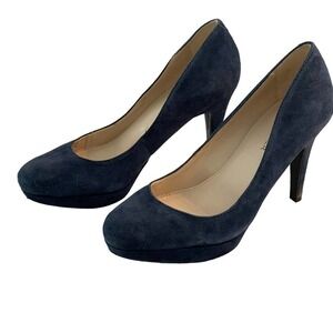 Marc Fisher Sydney Blue Suede Platform Heels - Size 7M